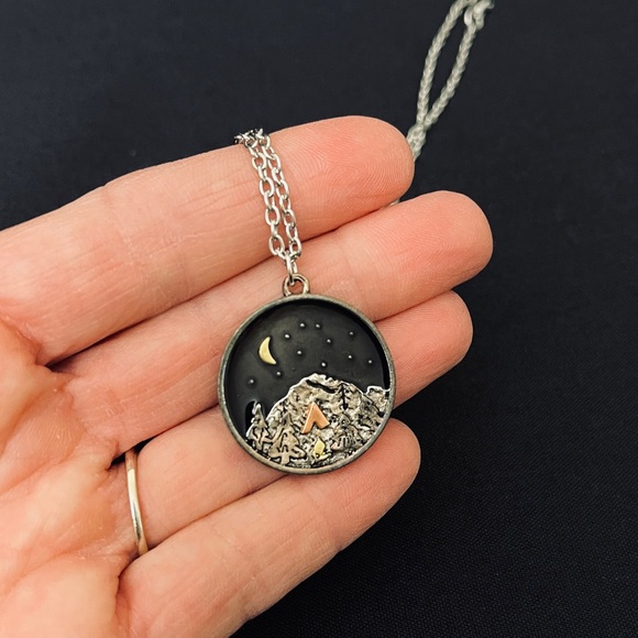 Night Camping Pendant Necklace - Picture 6 of 9